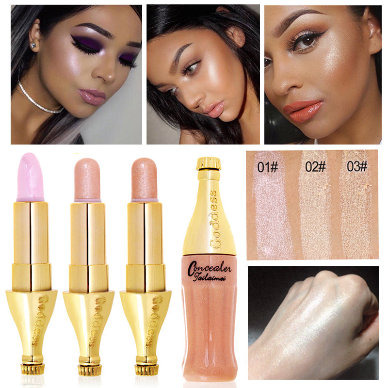 New Brand Makeup For Women Glitter Color Cosmetic 1PC Waterproof Face Brighten Contouring Makeup Highlighter Shimmer Stick
