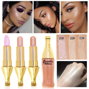 New Brand Makeup For Women Glitter Color Cosmetic 1PC Waterproof Face Brighten Contouring Makeup Highlighter Shimmer Stick