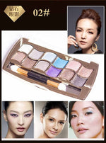 Professional Eye Makeup 12 Colors Eyeshadow Palette Gold Smoky Cosmetics Makeup Palette Diamond Bright Glitter Eye Shadow