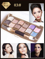 Professional Eye Makeup 12 Colors Eyeshadow Palette Gold Smoky Cosmetics Makeup Palette Diamond Bright Glitter Eye Shadow