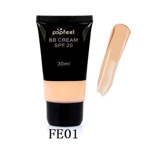 Popfeel Brand Bases Makeup Waterproof SPF 20 Sun Block Whitening Matte Face Nude Liquid Foundation BB Cream Makeup Free Shipping