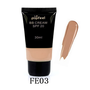 Popfeel Brand Bases Makeup Waterproof SPF 20 Sun Block Whitening Matte Face Nude Liquid Foundation BB Cream Makeup Free Shipping