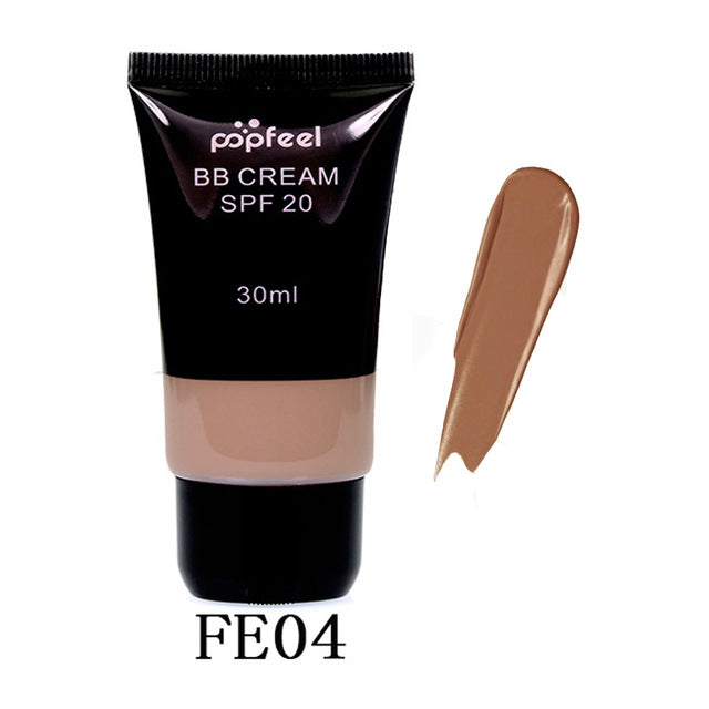 Popfeel Brand Bases Makeup Waterproof SPF 20 Sun Block Whitening Matte Face Nude Liquid Foundation BB Cream Makeup Free Shipping