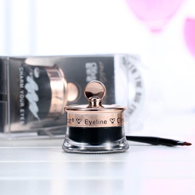 Dropship Makeup Set Long Lasting 1pcs Henna Eye Liner Gel + 1pcs Make Up Brush Waterproof Black Eyeliner Tattoo Gel