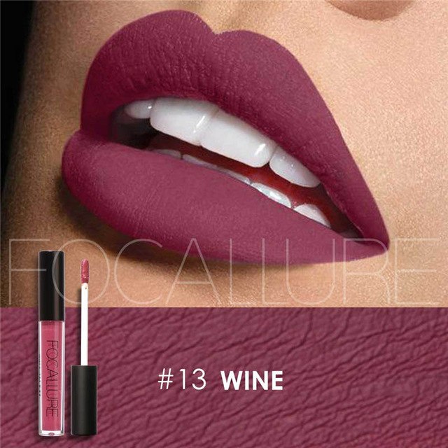 New Makeup 2017 Metallic Lip Color Cosmetics Waterproof Lip Gloss Gold Shimmer Matte Liquid Focallure Metallic Lipstick Lot