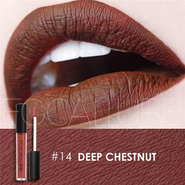 New Makeup 2017 Metallic Lip Color Cosmetics Waterproof Lip Gloss Gold Shimmer Matte Liquid Focallure Metallic Lipstick Lot