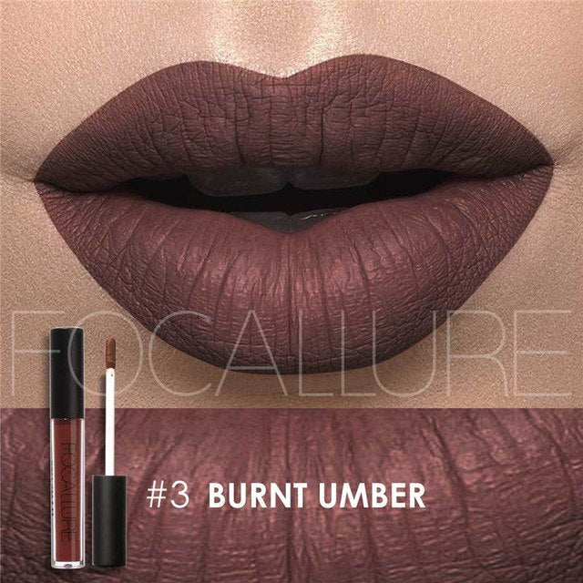 New Makeup 2017 Metallic Lip Color Cosmetics Waterproof Lip Gloss Gold Shimmer Matte Liquid Focallure Metallic Lipstick Lot