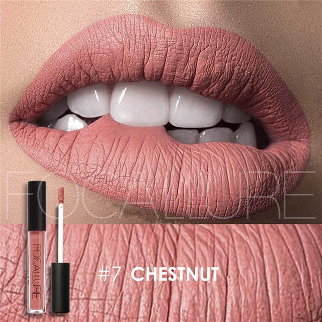 New Makeup 2017 Metallic Lip Color Cosmetics Waterproof Lip Gloss Gold Shimmer Matte Liquid Focallure Metallic Lipstick Lot