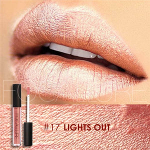 New Makeup 2017 Metallic Lip Color Cosmetics Waterproof Lip Gloss Gold Shimmer Matte Liquid Focallure Metallic Lipstick Lot
