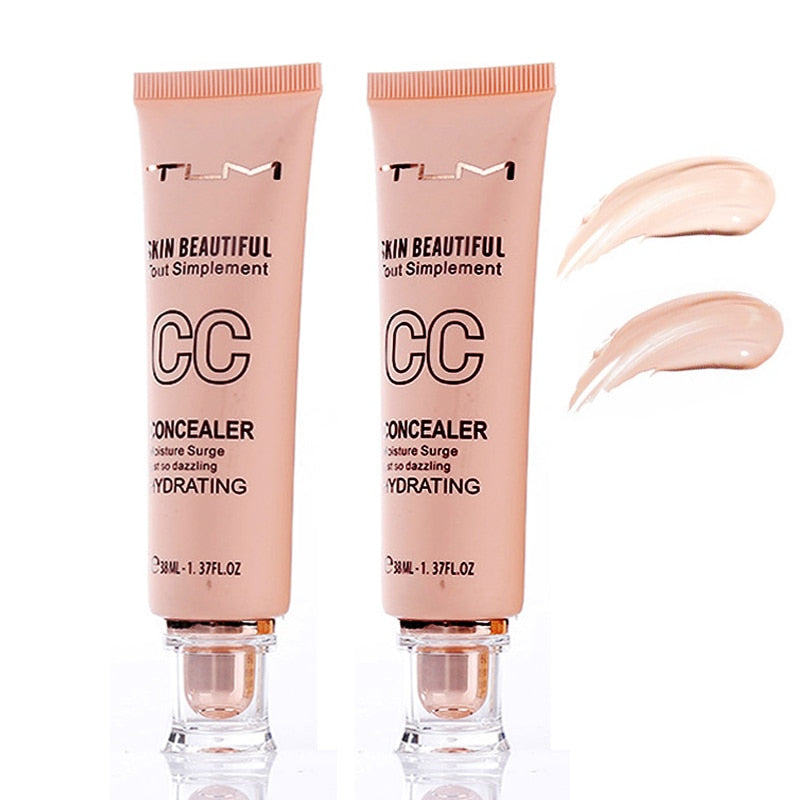 New Fashion 2017 TLM Brand CC Cream Cosmetics Waterproof Full Cover Pores Concealer Face Whitening CC Brand Makeup Cream