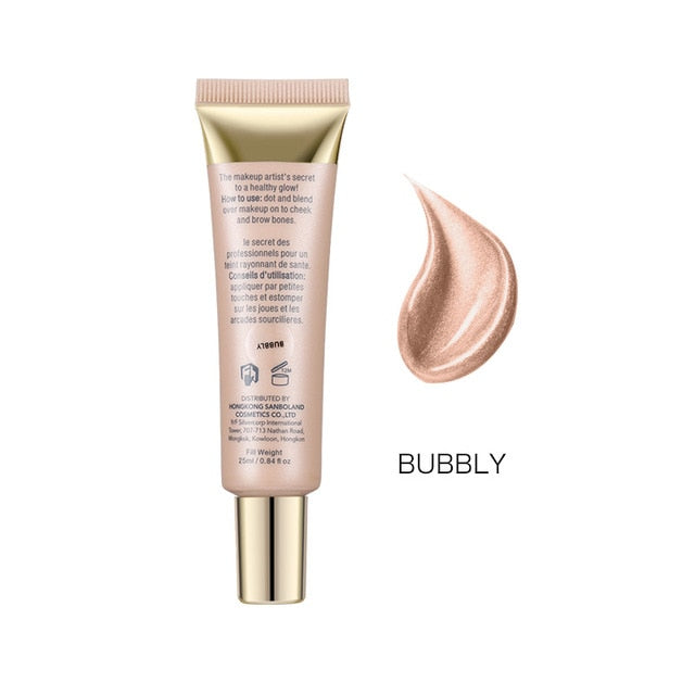 New Contour Highlighters Brand Cosmetics Waterproof White Shimmer Glow Brighten Face Liquid Highlighter o.two.o Makeup