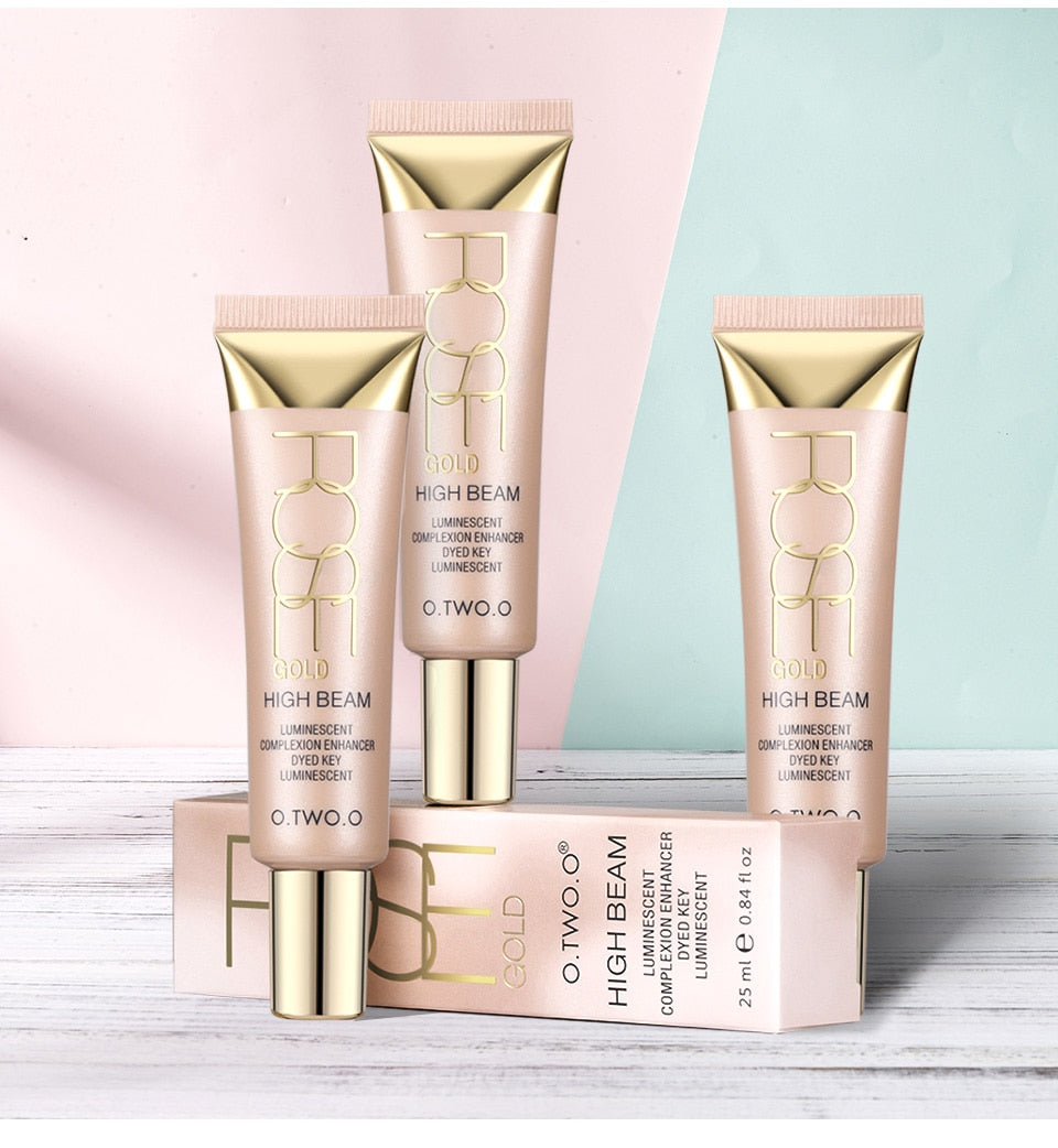 New Contour Highlighters Brand Cosmetics Waterproof White Shimmer Glow Brighten Face Liquid Highlighter o.two.o Makeup