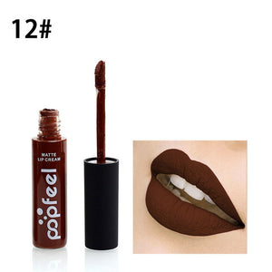 Brand Makeup Waterproof batom Tint Lip Gloss Red Brown Nude Long Lasting Hot Popfeel Brand Liquid Matte Makeup Lipstick