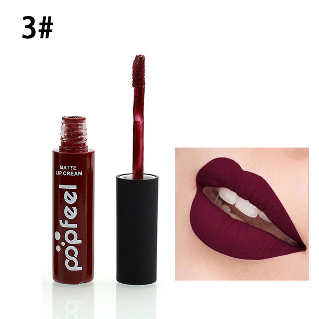 Brand Makeup Waterproof batom Tint Lip Gloss Red Brown Nude Long Lasting Hot Popfeel Brand Liquid Matte Makeup Lipstick