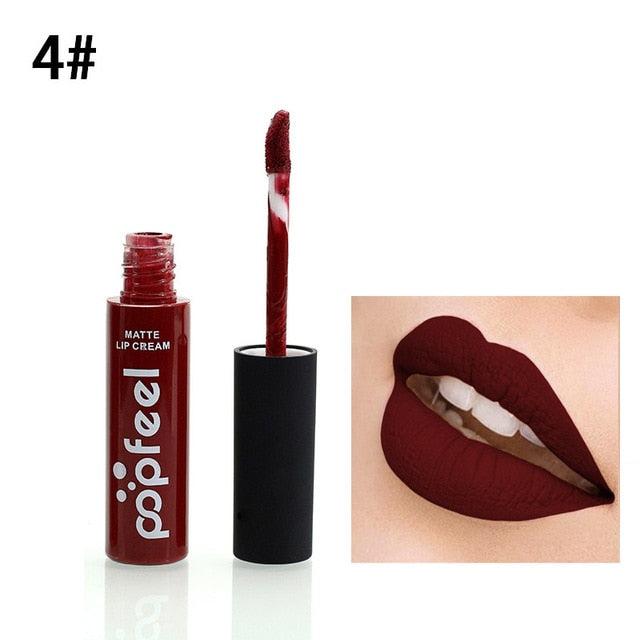 Brand Makeup Waterproof batom Tint Lip Gloss Red Brown Nude Long Lasting Hot Popfeel Brand Liquid Matte Makeup Lipstick
