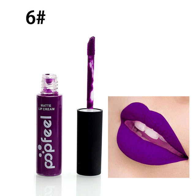 Brand Makeup Waterproof batom Tint Lip Gloss Red Brown Nude Long Lasting Hot Popfeel Brand Liquid Matte Makeup Lipstick