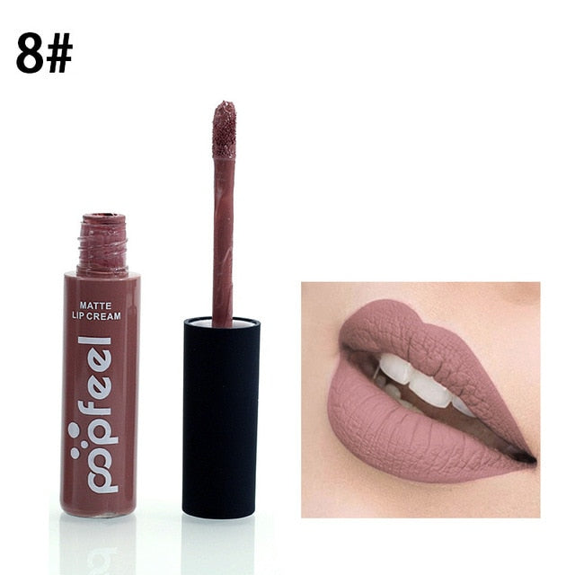 Brand Makeup Waterproof batom Tint Lip Gloss Red Brown Nude Long Lasting Hot Popfeel Brand Liquid Matte Makeup Lipstick