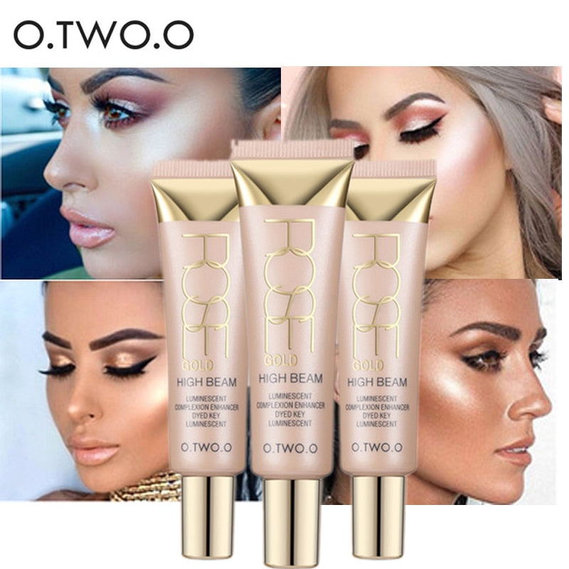 New Contour Highlighters Brand Cosmetics Waterproof White Shimmer Glow Brighten Face Liquid Highlighter o.two.o Makeup