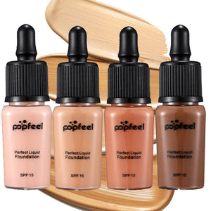 New Popfeel Base Liquid Make Up Long Lasting SPF15 Sun Block Face Whitening Dark Skin Brand Makeup Liquid Foundation