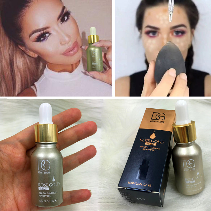 Professional Face Moisturizer Easy to Absorb Essence Cosmetic Primer 15ml Beauty Glazed Brand Rose Gold Makeup Primer Liquid