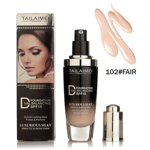 Professional Face Bases Natural Brighten Cream Long Lasting Sun Block SPF15 Face Whitening Liquid Foundation Cream Makeup