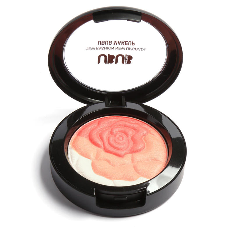 UBUB Brand Face Blusher Contour Palette Cosmetics for Women Waterproof Mineral Powder 3 Color Luxury Flower Blush Makeup