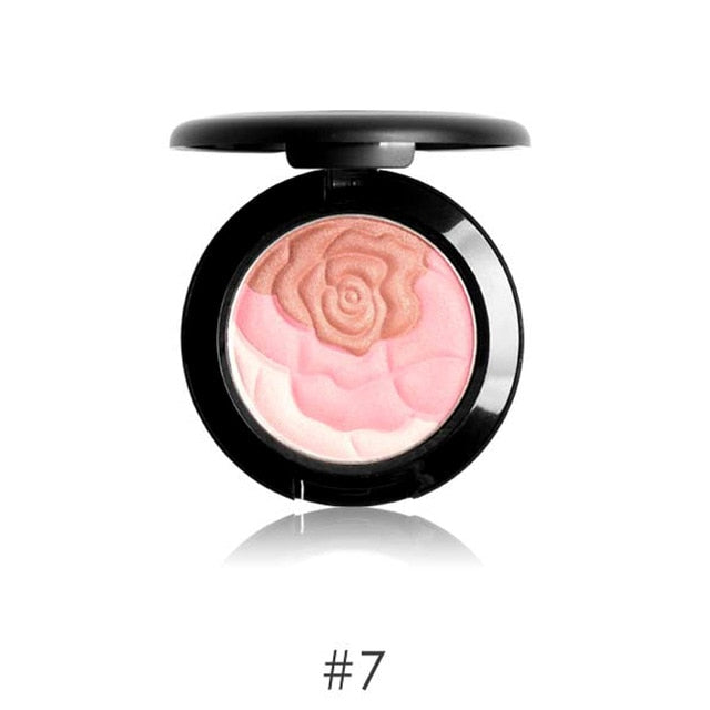 UBUB Brand Face Blusher Contour Palette Cosmetics for Women Waterproof Mineral Powder 3 Color Luxury Flower Blush Makeup