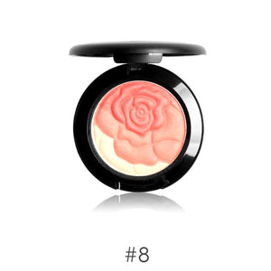 UBUB Brand Face Blusher Contour Palette Cosmetics for Women Waterproof Mineral Powder 3 Color Luxury Flower Blush Makeup