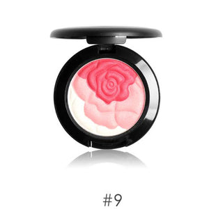 UBUB Brand Face Blusher Contour Palette Cosmetics for Women Waterproof Mineral Powder 3 Color Luxury Flower Blush Makeup