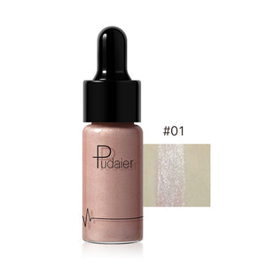 PUDAIER Professional Shimmer Highlighters Make Up White Glow Face Brighten Dark Skin Contour Bronzer and Highlighter Makeup