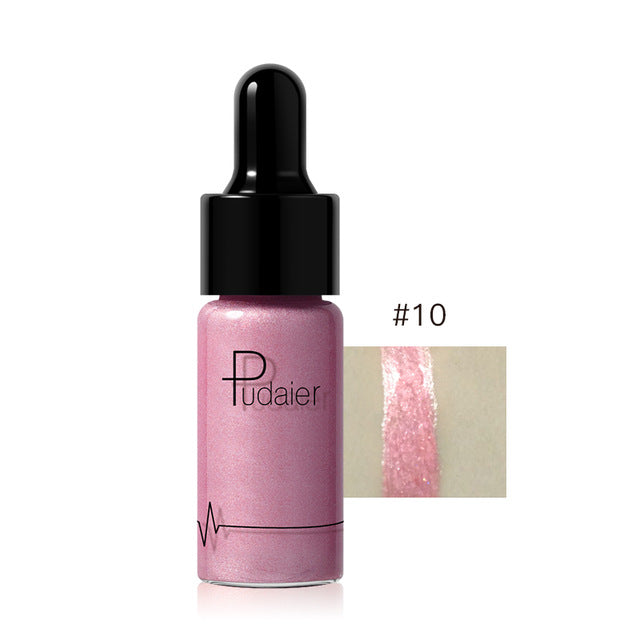 PUDAIER Professional Shimmer Highlighters Make Up White Glow Face Brighten Dark Skin Contour Bronzer and Highlighter Makeup