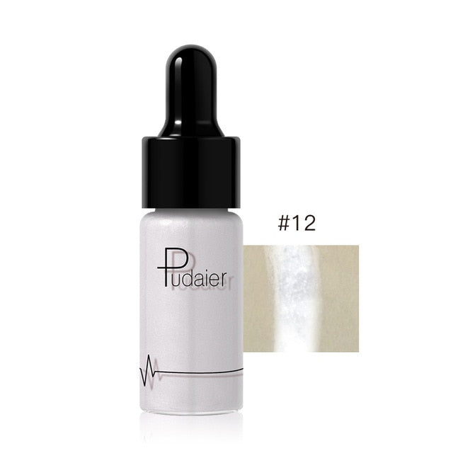 PUDAIER Professional Shimmer Highlighters Make Up White Glow Face Brighten Dark Skin Contour Bronzer and Highlighter Makeup