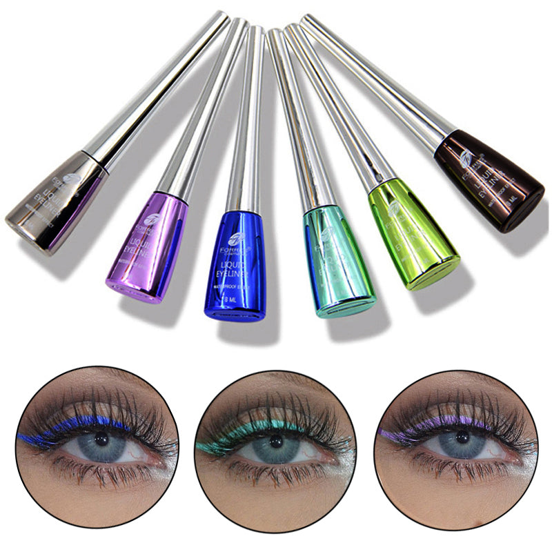 New Brand Colorful Eye Liner Cosmetics Waterproof Long Lasting Pigment Blue Silver Liquid Make Up Color Eyeliner