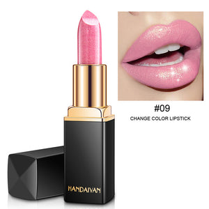 HANDAIYAN Brand New 2018 Lip Color Cosmetics for Women Long Lasting Waterproof Pigment Gold Red Nude Lipstick Shimmer Makeup