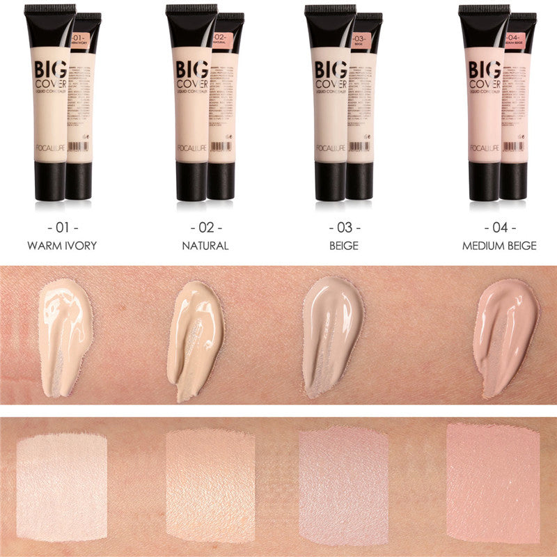 New Makeup Mineral Concealer Face Contouring Makeup Waterproof Whitening Big Cover Focallure Brand Face Liquid Concealer