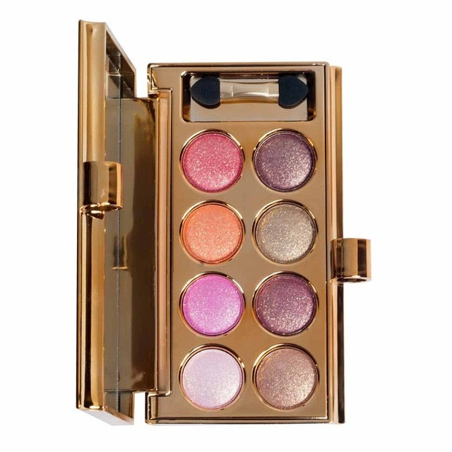 2018 New Shimmer Eye Shadow Brand Palette Waterproof Long Lasting 8 Color Pigmented Warm Glitter Eyeshadow Palette Luxury Makeup