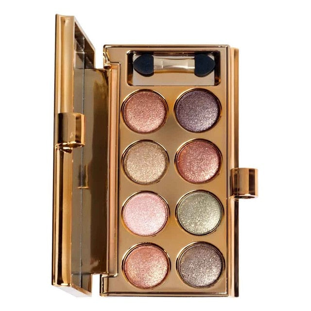 2018 New Shimmer Eye Shadow Brand Palette Waterproof Long Lasting 8 Color Pigmented Warm Glitter Eyeshadow Palette Luxury Makeup
