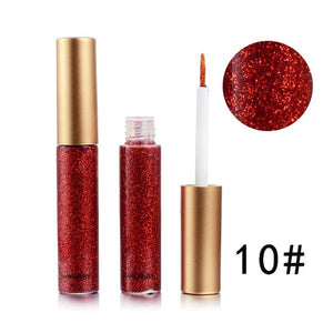 2018 Shimmer Glitter Eyes Liner For Women Make Up Easy to Wear Waterproof Pigment Red White Gold Liquid Eyeliner Glitter Makeup