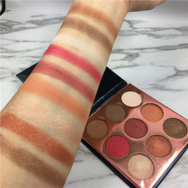Professional Eyeshadow New Shimmer Matte Eye Palette Makeup Waterproof Pigment Warm Nude Color