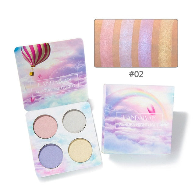 HANDAIYAN Rainbow Shimmer Highlighter Powder Makeup Eye Face Glow Glitter Palette Makeup Cosmetics iluminador facial Popular