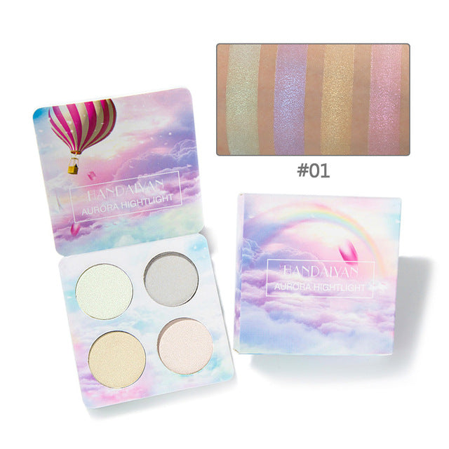 HANDAIYAN Rainbow Shimmer Highlighter Powder Makeup Eye Face Glow Glitter Palette Makeup Cosmetics iluminador facial Popular