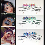 Holographic Rhinestone Tattoo Stickers Face Glitter Makeup Festival Party Makeup Body Art Gem Flash Tattoo Sticker Stage Make Up