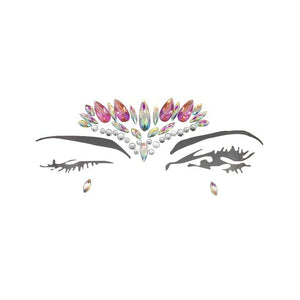 Holographic Rhinestone Tattoo Stickers Face Glitter Makeup Festival Party Makeup Body Art Gem Flash Tattoo Sticker Stage Make Up
