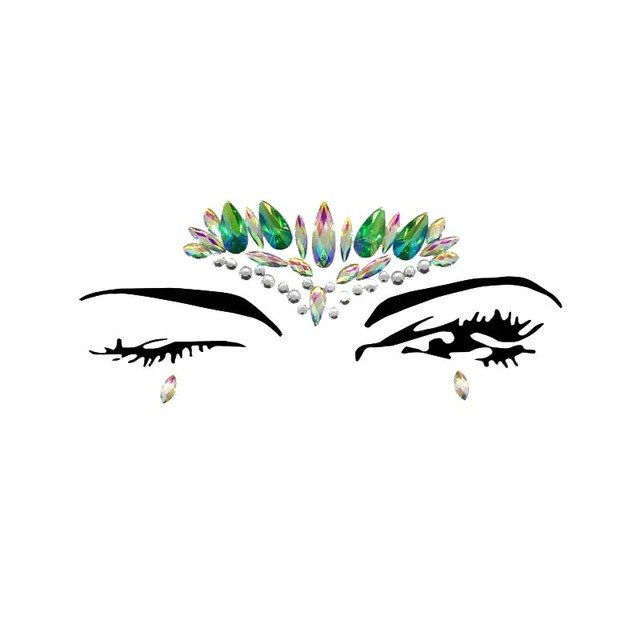 Holographic Rhinestone Tattoo Stickers Face Glitter Makeup Festival Party Makeup Body Art Gem Flash Tattoo Sticker Stage Make Up