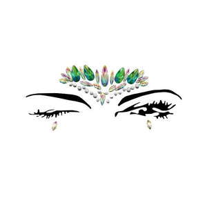 Holographic Rhinestone Tattoo Stickers Face Glitter Makeup Festival Party Makeup Body Art Gem Flash Tattoo Sticker Stage Make Up