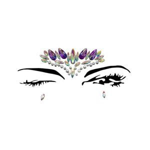 Holographic Rhinestone Tattoo Stickers Face Glitter Makeup Festival Party Makeup Body Art Gem Flash Tattoo Sticker Stage Make Up