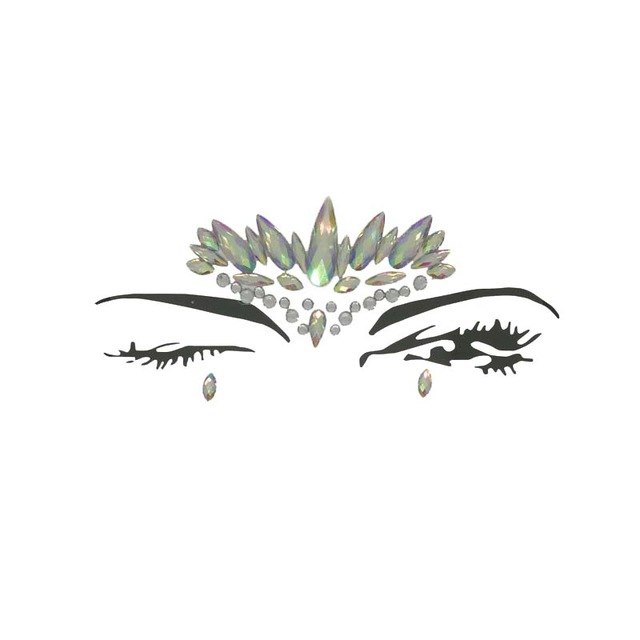 Holographic Rhinestone Tattoo Stickers Face Glitter Makeup Festival Party Makeup Body Art Gem Flash Tattoo Sticker Stage Make Up
