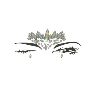 Holographic Rhinestone Tattoo Stickers Face Glitter Makeup Festival Party Makeup Body Art Gem Flash Tattoo Sticker Stage Make Up