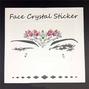 Holographic Rhinestone Tattoo Stickers Face Glitter Makeup Festival Party Makeup Body Art Gem Flash Tattoo Sticker Stage Make Up