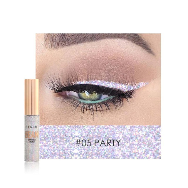 Focallure 5 Color Shimmer Eye Liner Korean Cosmetics Waterproof Pigments Shiny Silver Pink Blue Gold Glitter Eyeliner Makeup
